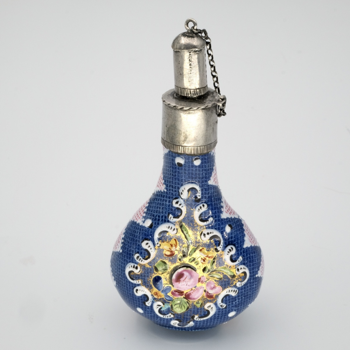 Enamel And Silver Flask With Birds And Bouquets, Louis XV Period