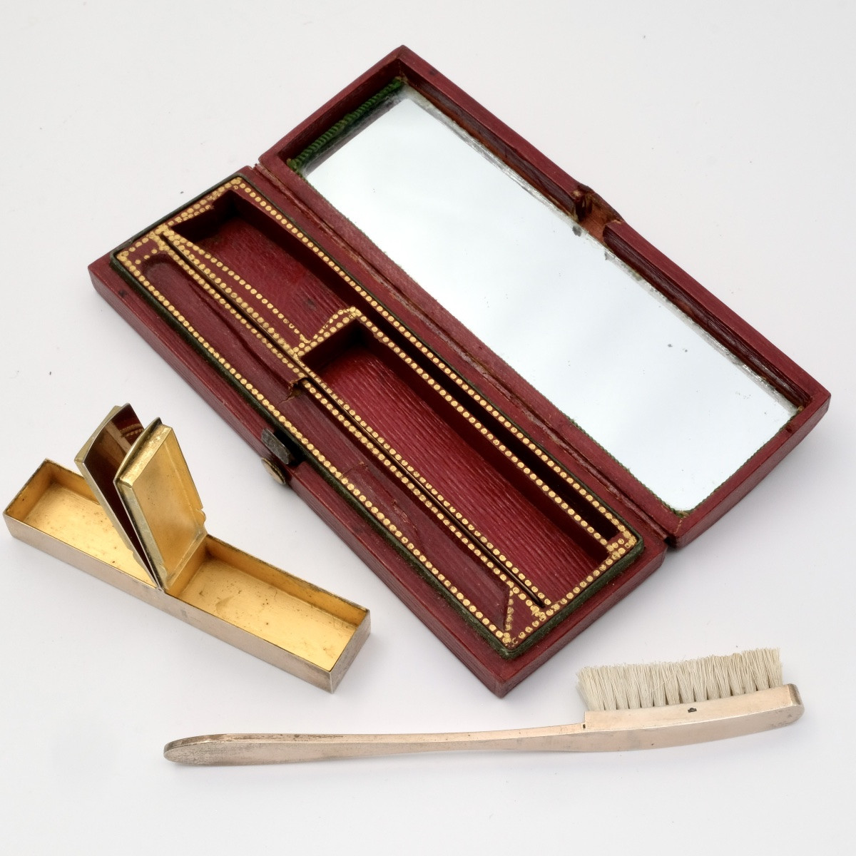 Nécessaire d'hygiène dentaire vermeil époque Premier Empire-photo-3