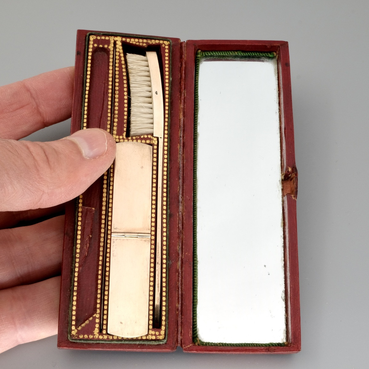 Nécessaire d'hygiène dentaire vermeil époque Premier Empire-photo-4