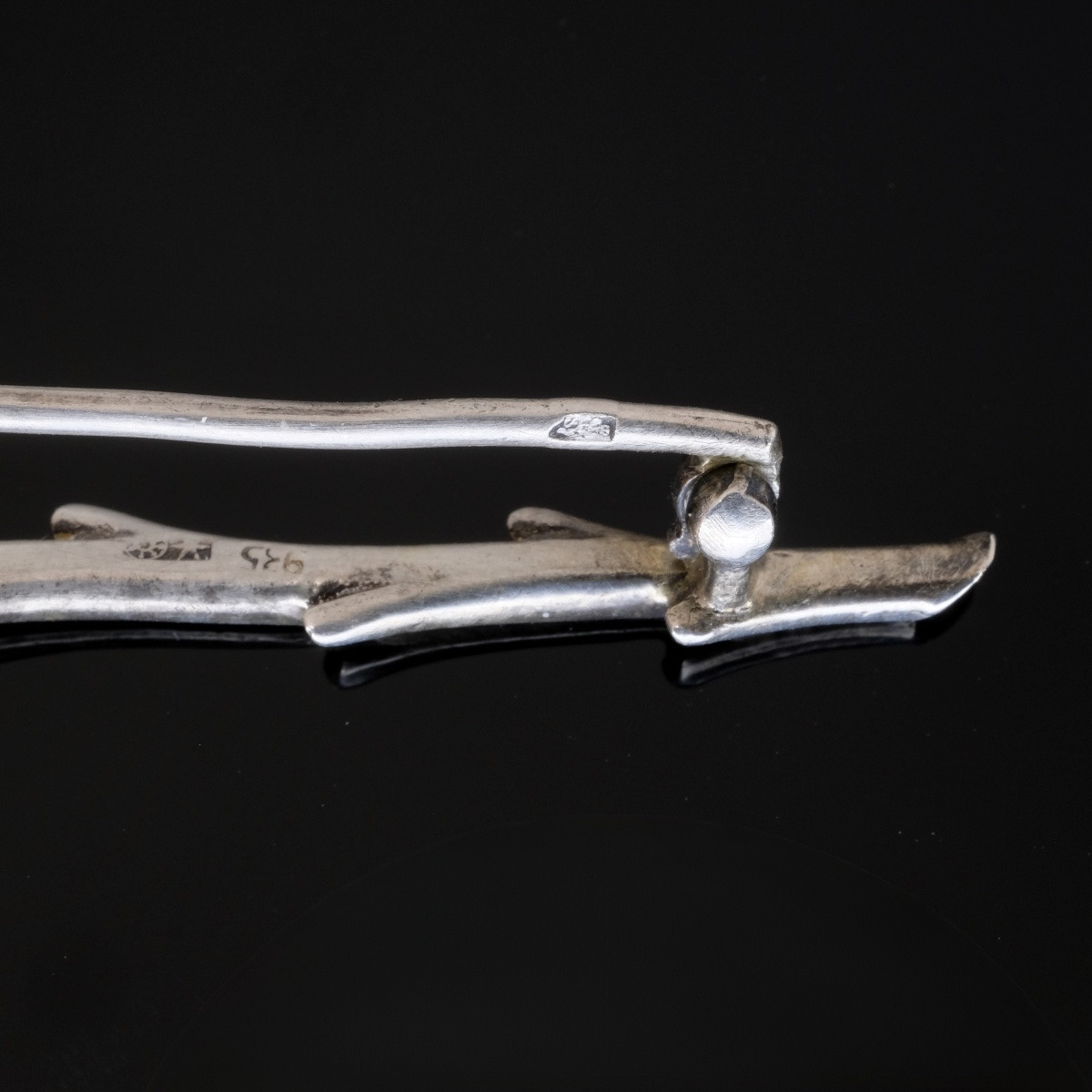 Broche rameau argent grenat et perles époque Art Nouveau Martin Mayer-photo-3