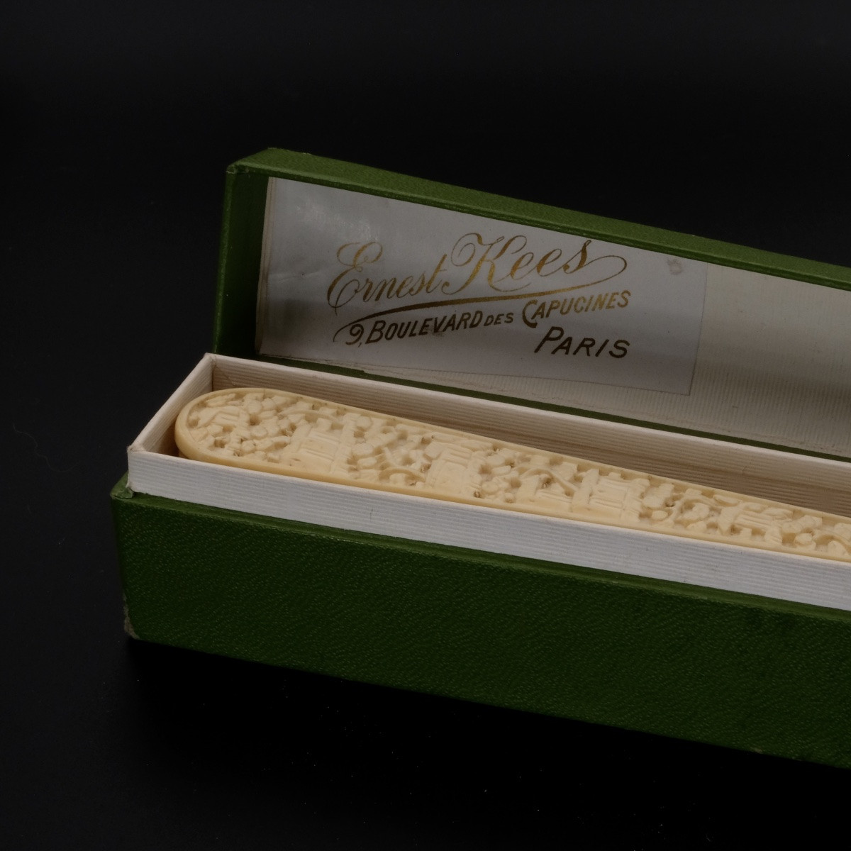 Carved Openwork Fan Canton 19th Century Ernest Kees-photo-5