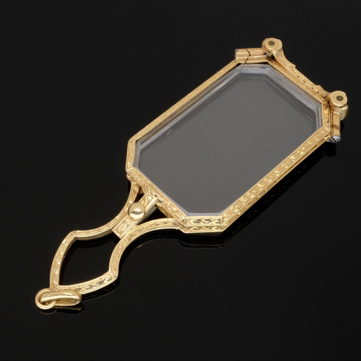 Rectangular Hand Pendant In 18-carat Gold Belle époque-photo-1
