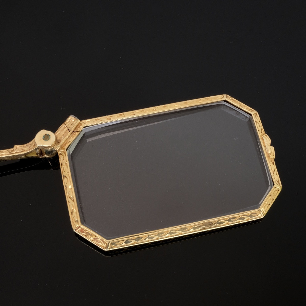 Rectangular Hand Pendant In 18-carat Gold Belle époque-photo-3