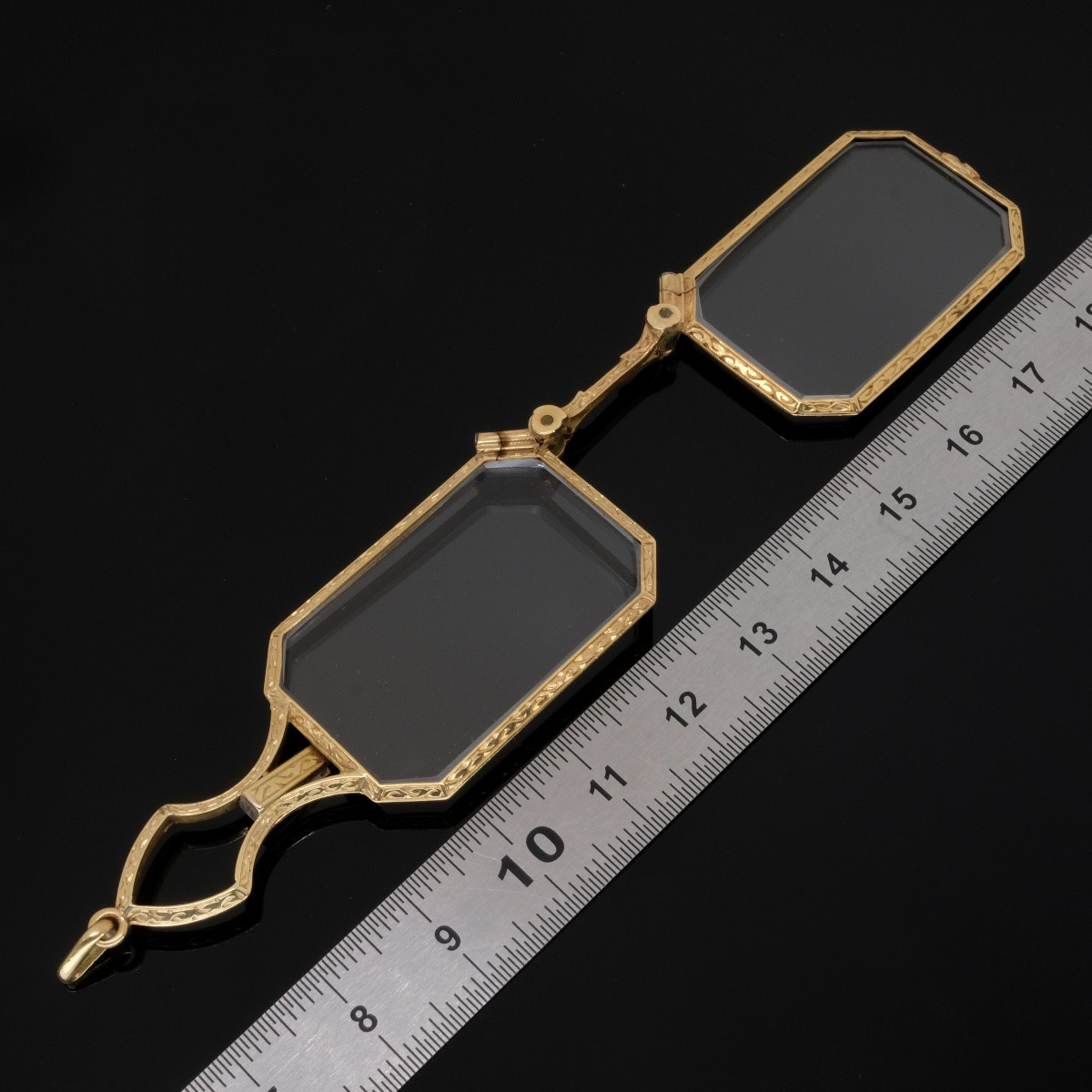 Rectangular Hand Pendant In 18-carat Gold Belle époque-photo-6
