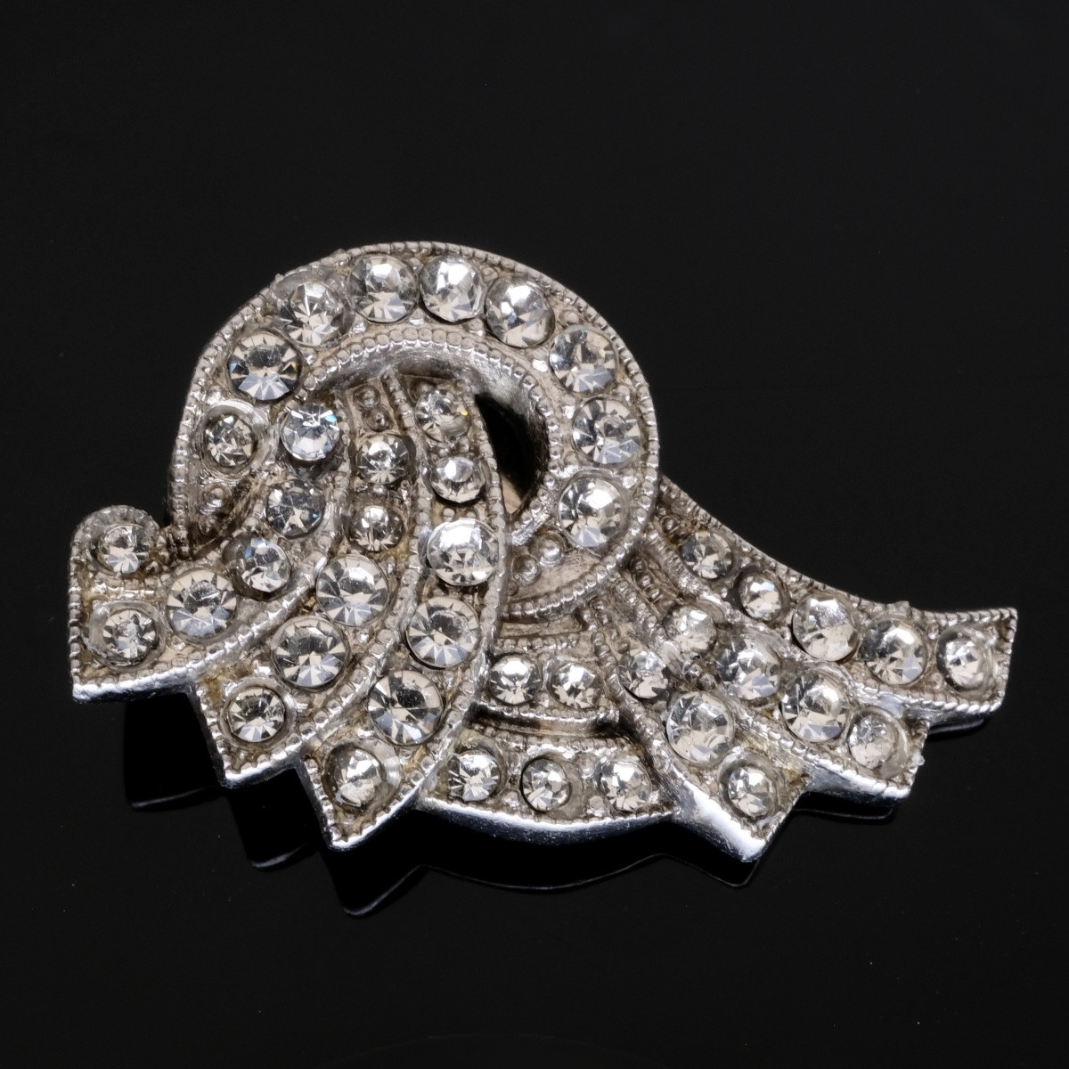 Silver Double Clip Brooch 1940s-photo-1