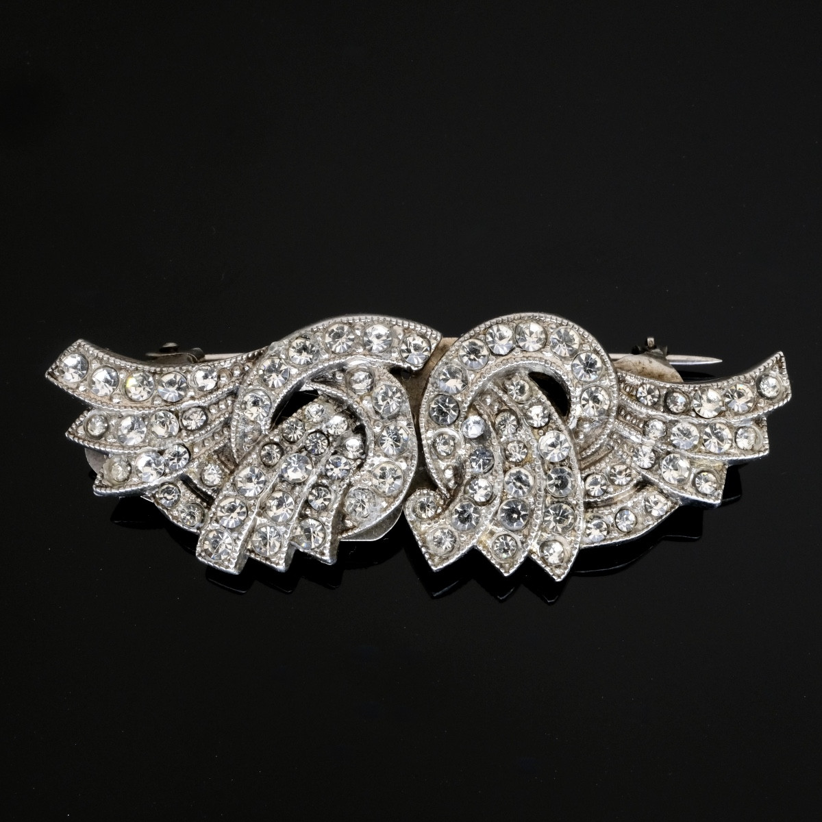 Silver Double Clip Brooch 1940s