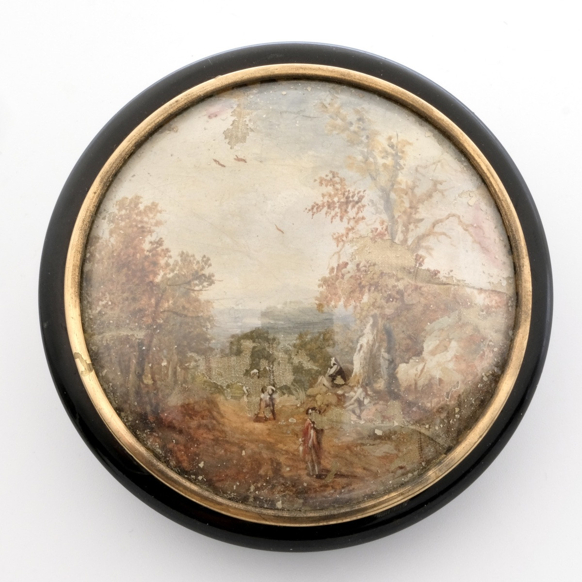 Boîte miniature paysage animé et ostensoir époque Restauration-photo-2