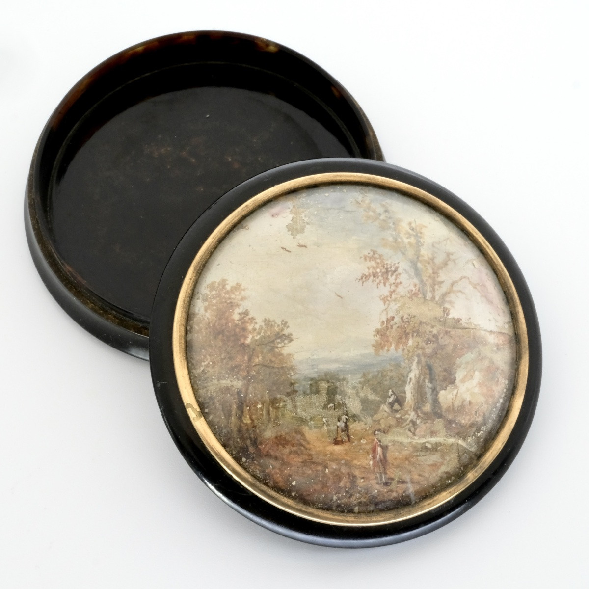 Boîte miniature paysage animé et ostensoir époque Restauration-photo-4
