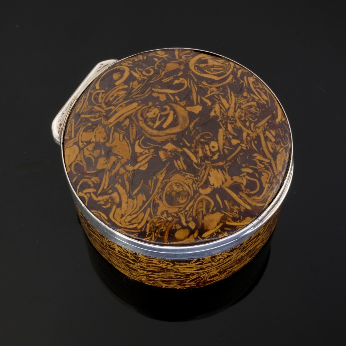 19th-century Silver-plated Calligraphy Box With Jasper Inlay-photo-1