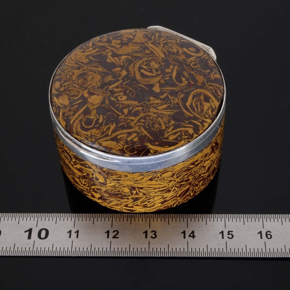 19th-century Silver-plated Calligraphy Box With Jasper Inlay-photo-5