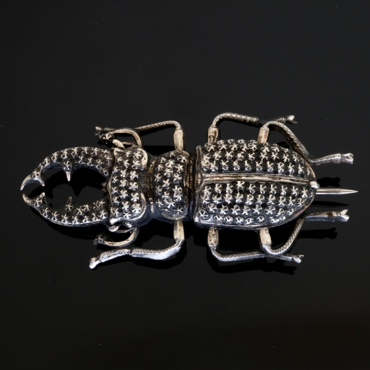 Broche hanneton argent 19ème siècle-photo-2