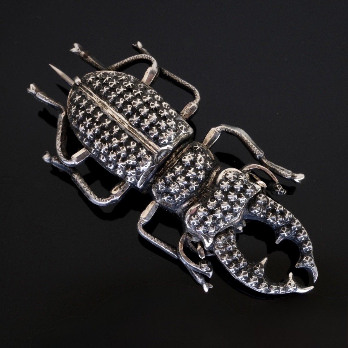 Broche hanneton argent 19ème siècle
