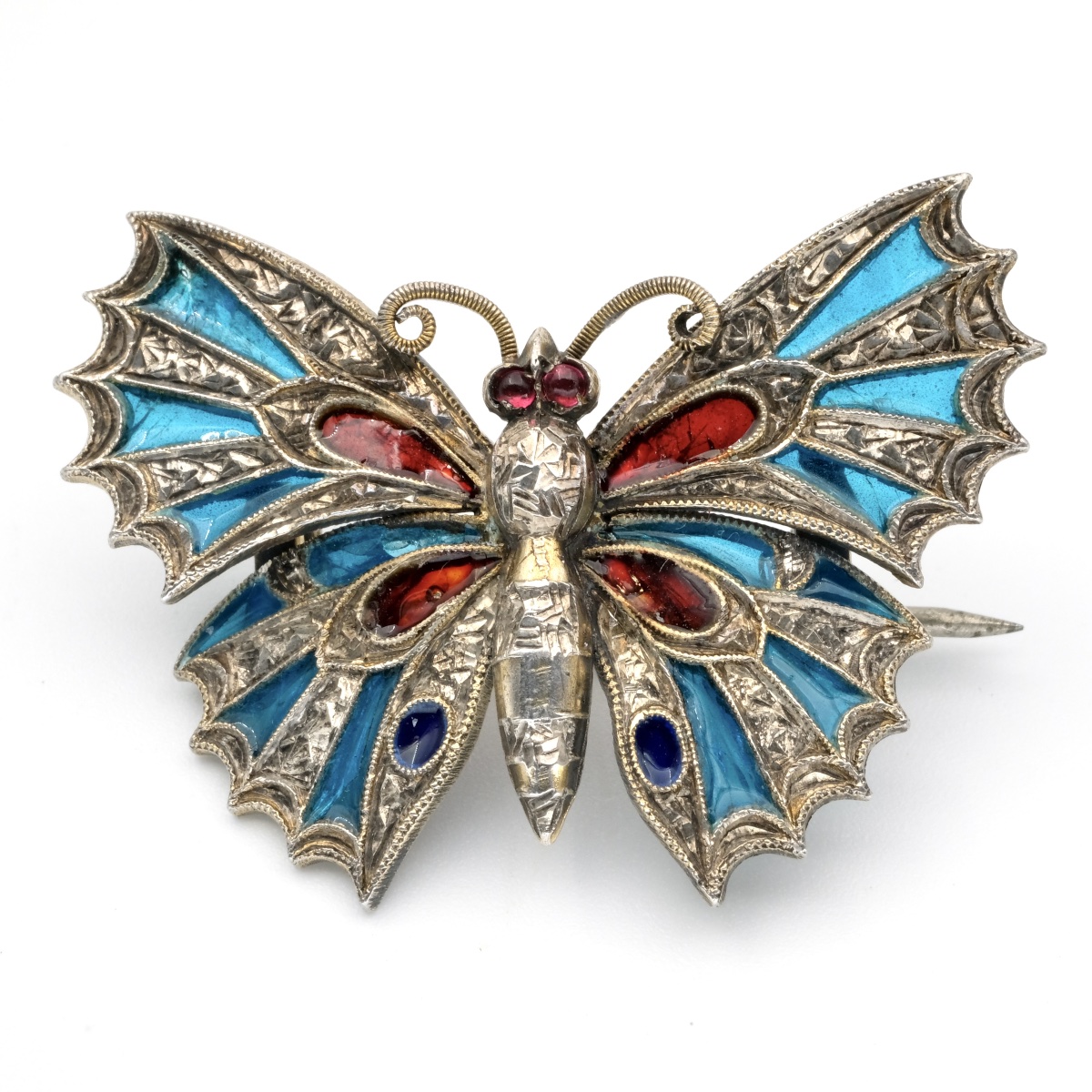 Early 20th-century Vermeil Butterfly Brooch With Openwork Plique-à-jour Enamel