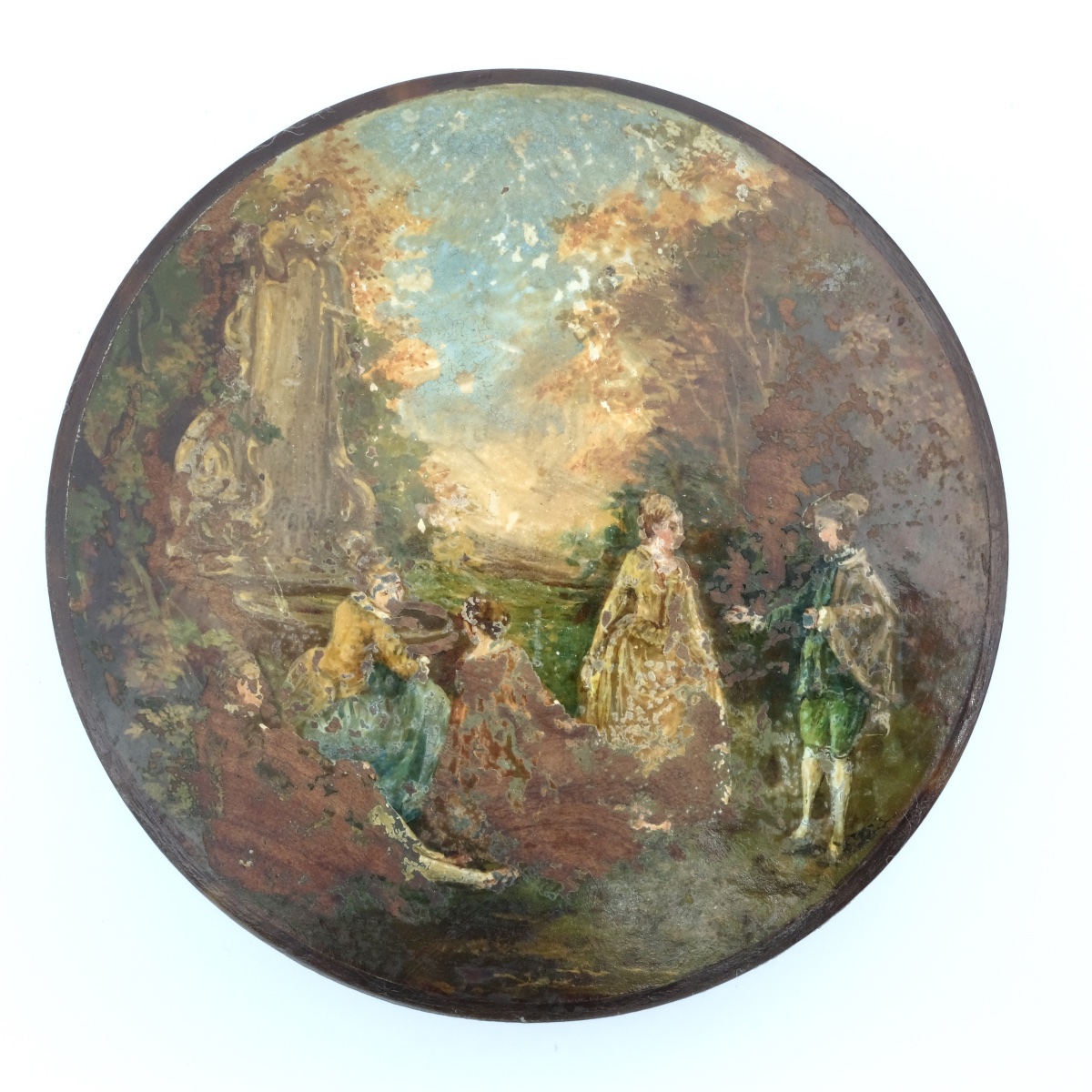 18th-century Box, Painted On All Sides, With Silver And Tortoiseshell Trim-photo-4