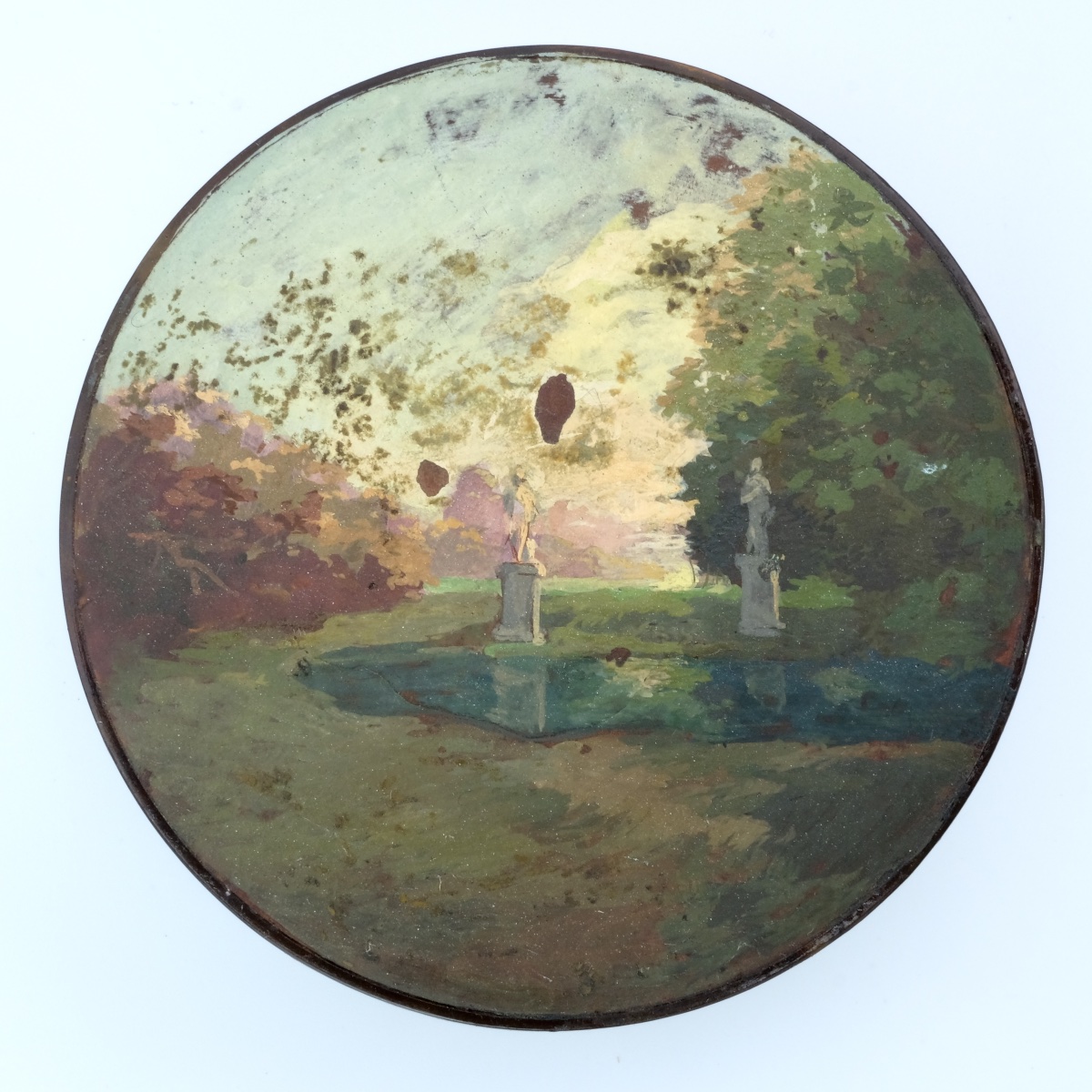18th-century Box, Painted On All Sides, With Silver And Tortoiseshell Trim-photo-1