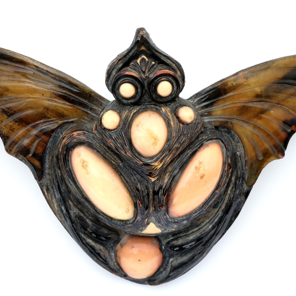 Large Art Nouveau Belt Buckle Featuring A Winged Animal With A Horn, Late 19th Century-photo-4