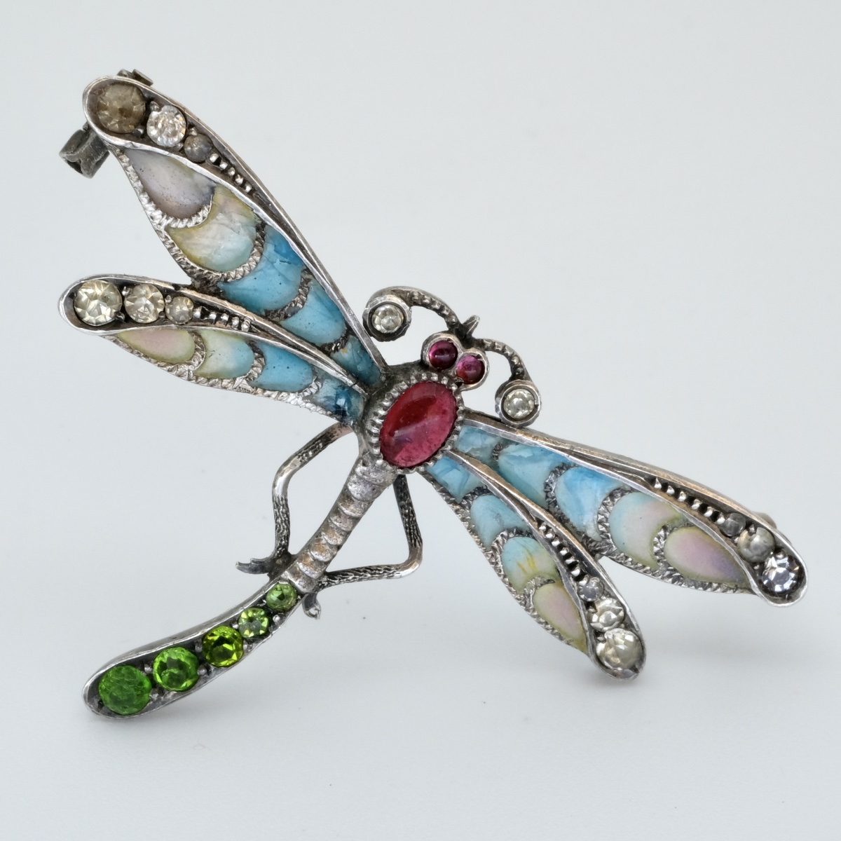 Broche libellule Art Nouveau plique à jour-photo-2