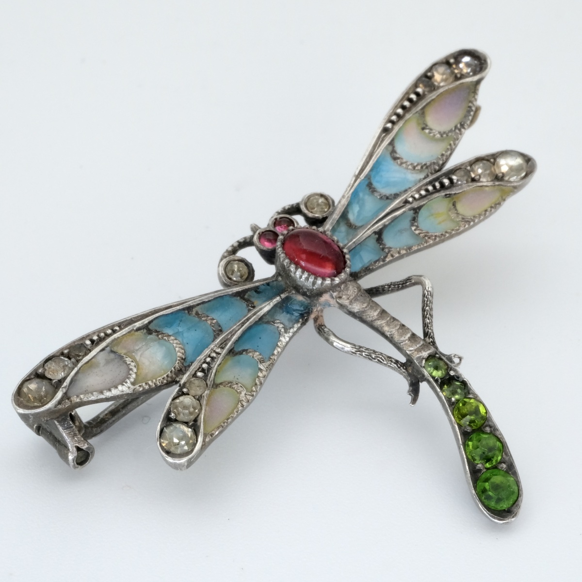 Broche libellule Art Nouveau plique à jour-photo-3