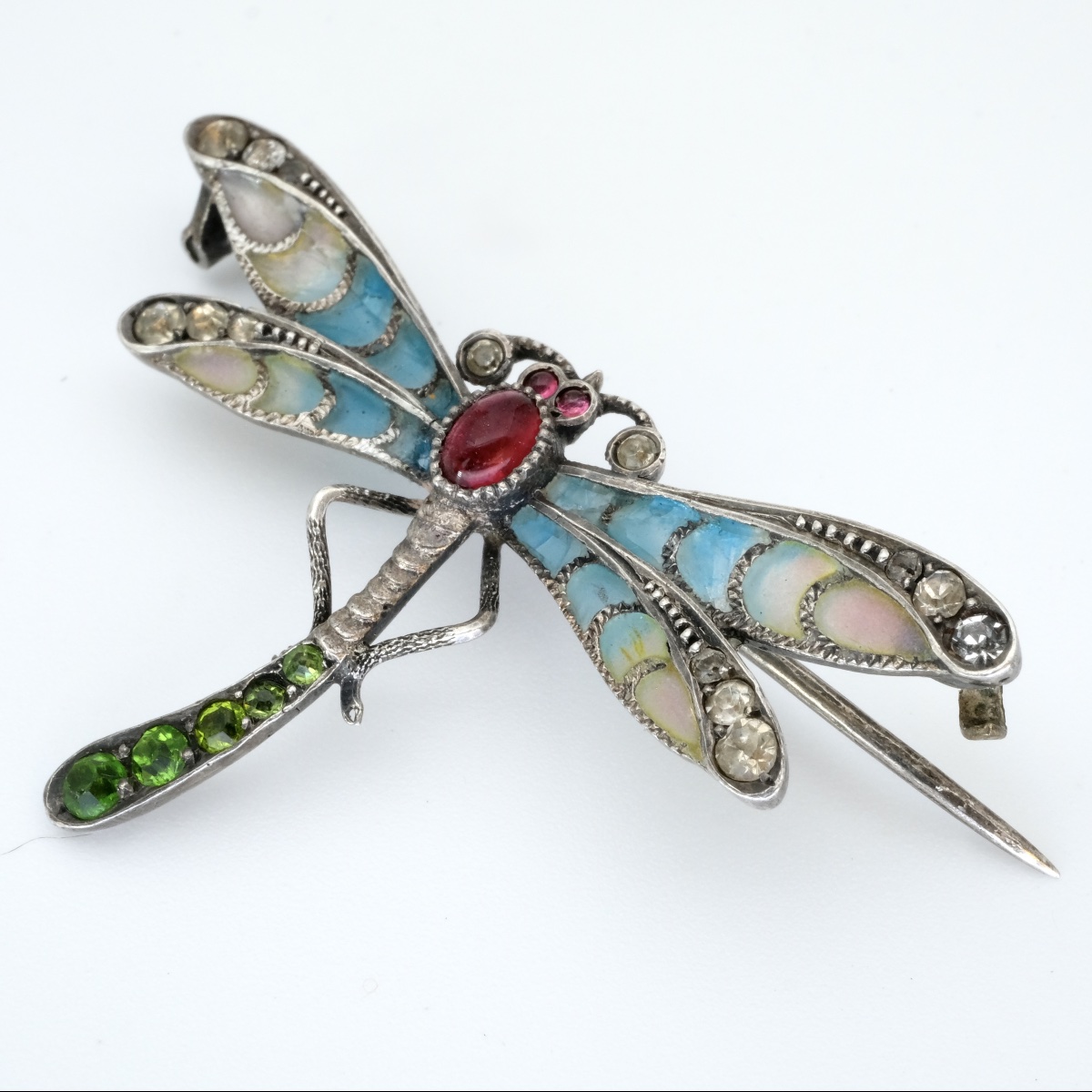 Broche libellule Art Nouveau plique à jour-photo-4