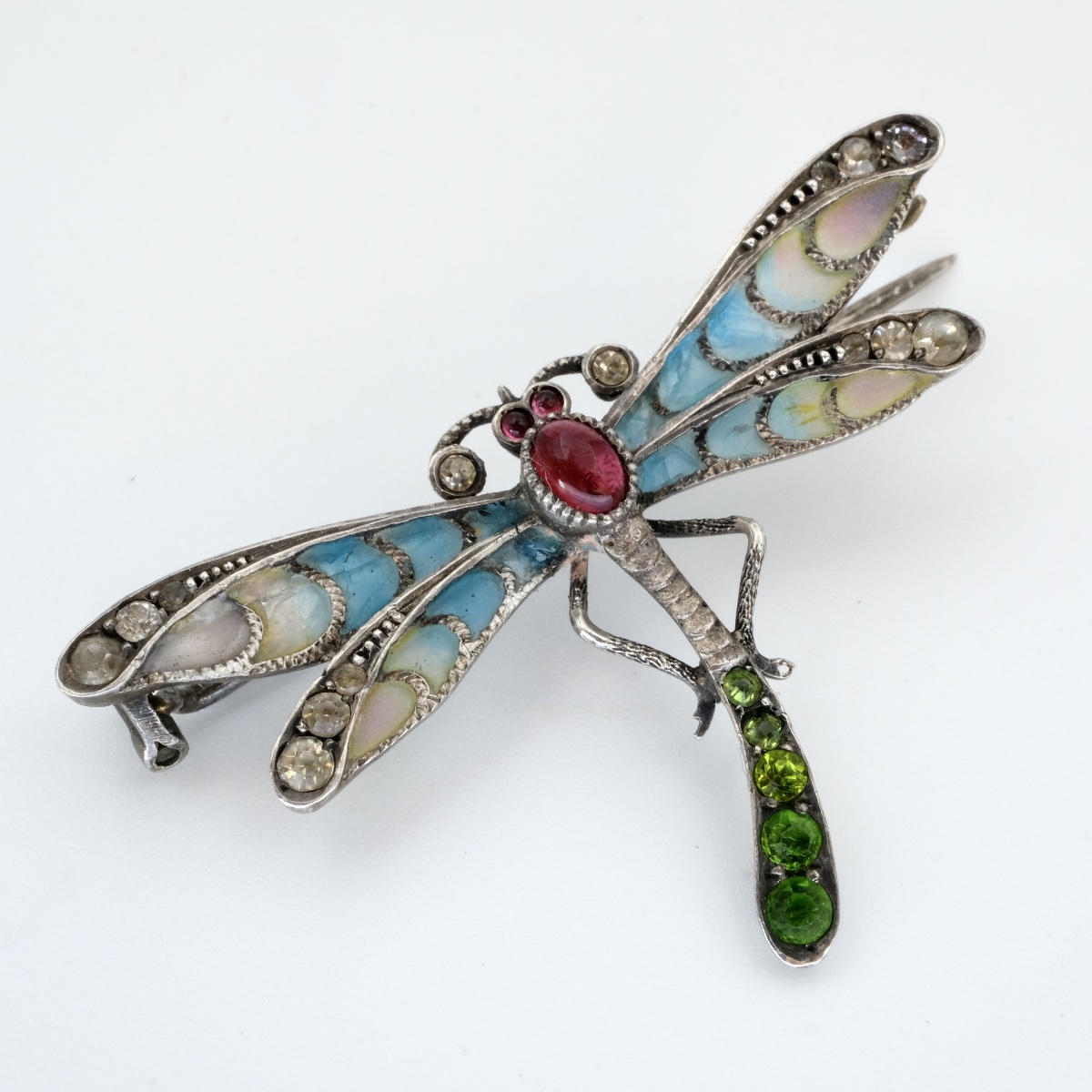 Broche libellule Art Nouveau plique à jour-photo-1