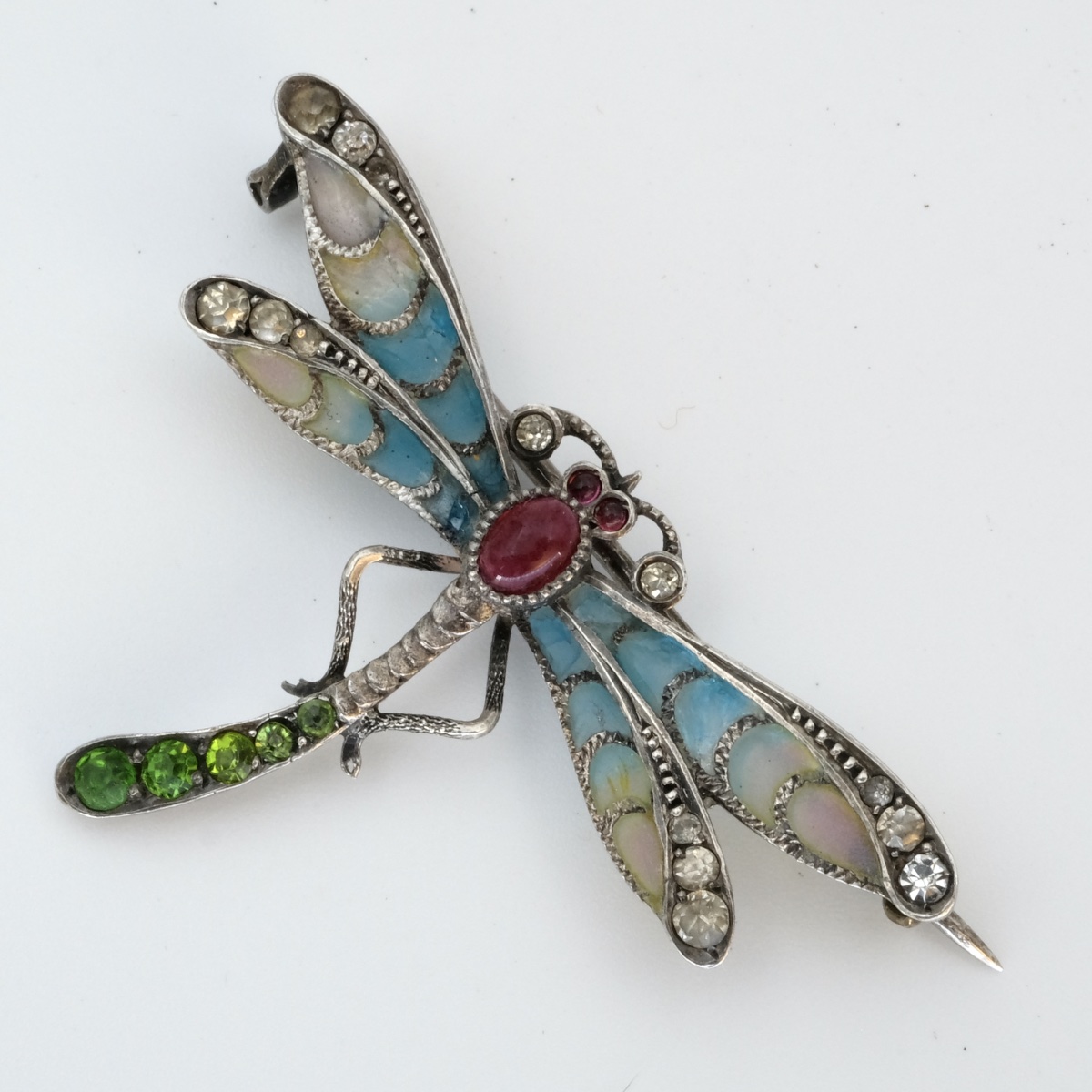 Broche libellule Art Nouveau plique à jour-photo-2