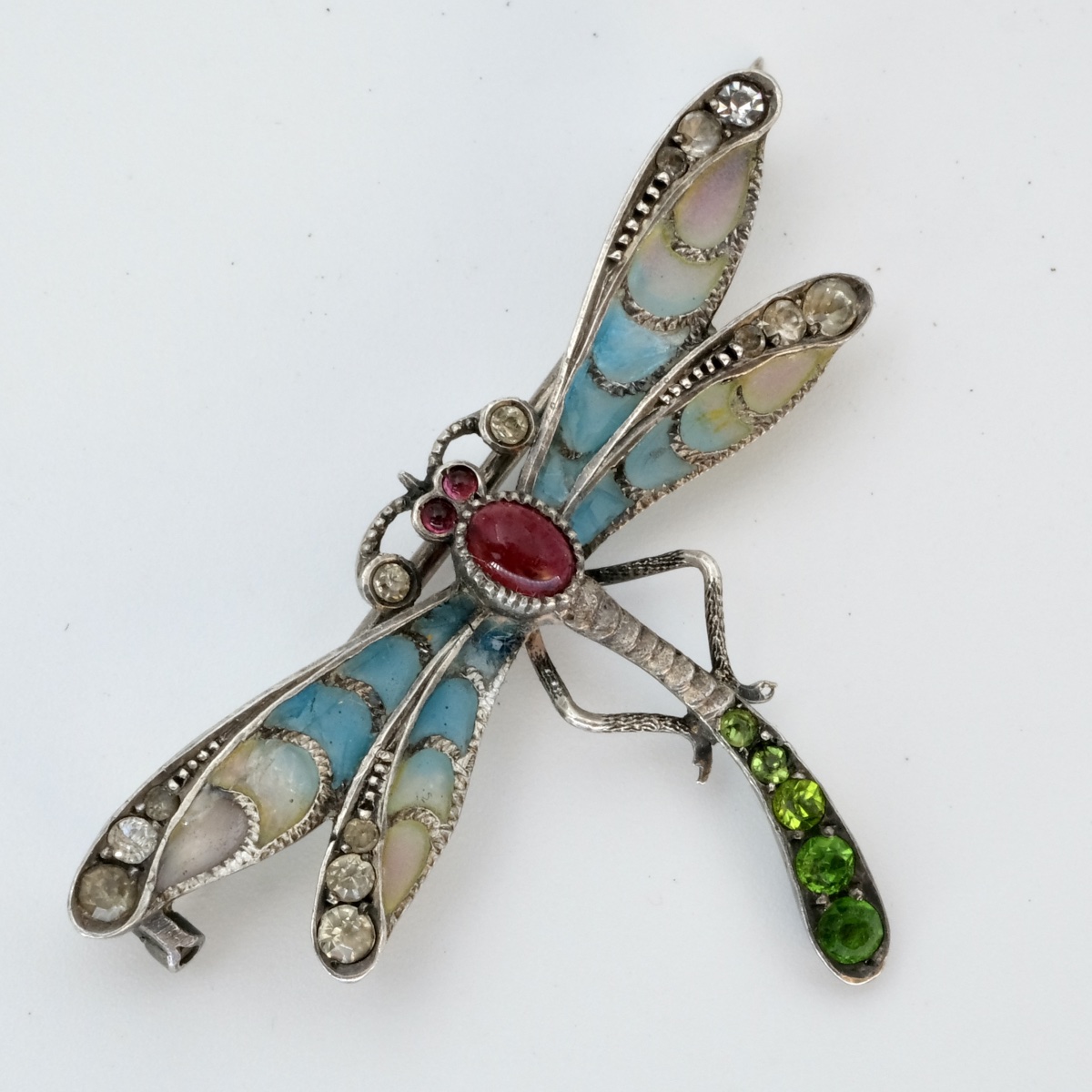 Broche libellule Art Nouveau plique à jour-photo-3