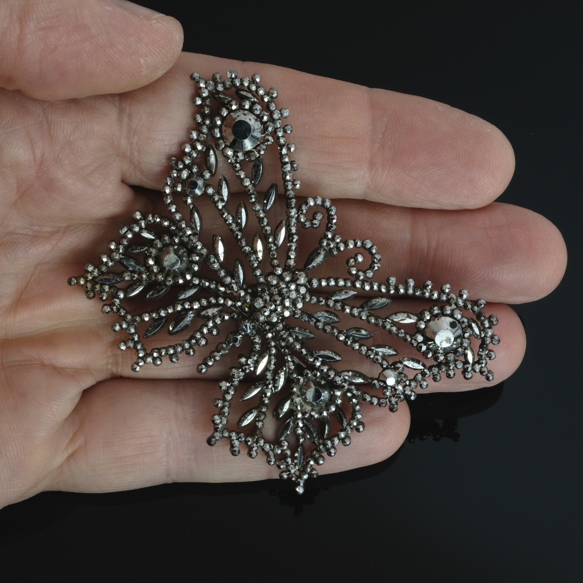Large Butterfly Brooch With Faceted Steel Tips, 18th Century-photo-2