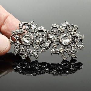 Belle Boucle De Ceinture XVIIIème Siècle En Argent Et Pierres Du Rhin