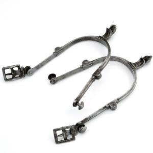 Pair Of Articulated Wrought Iron Spurs, 18th Century