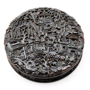 Boite écaille sculptée Canton, époque Qing 19ème siècle