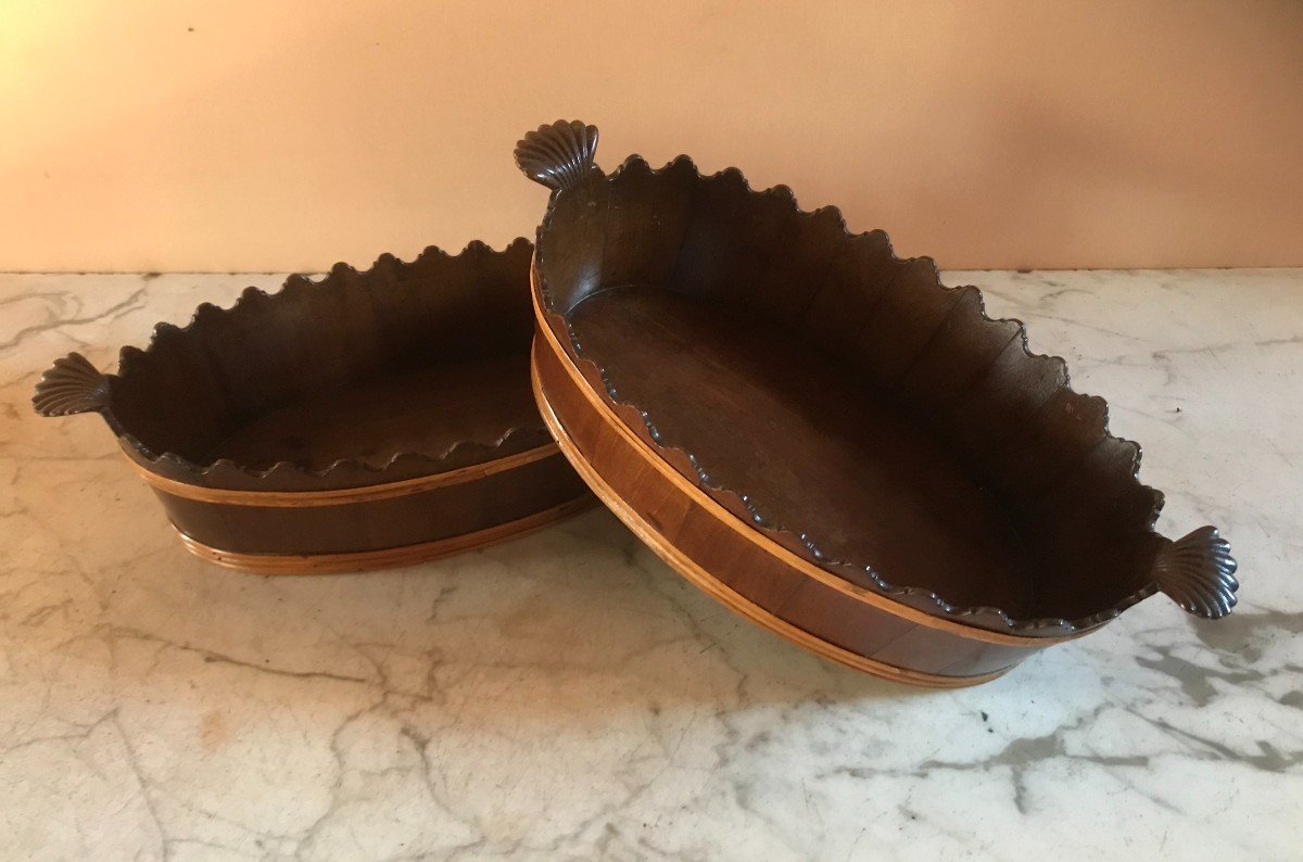Paire De Corbeilles De Table En Acajou XIX ème Siècle