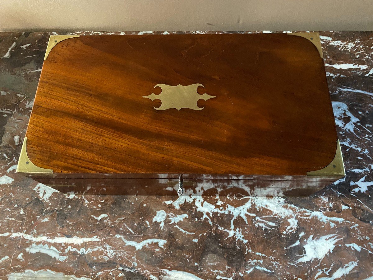 Nineteenth Century Mahogany Marine Writing Case-photo-3