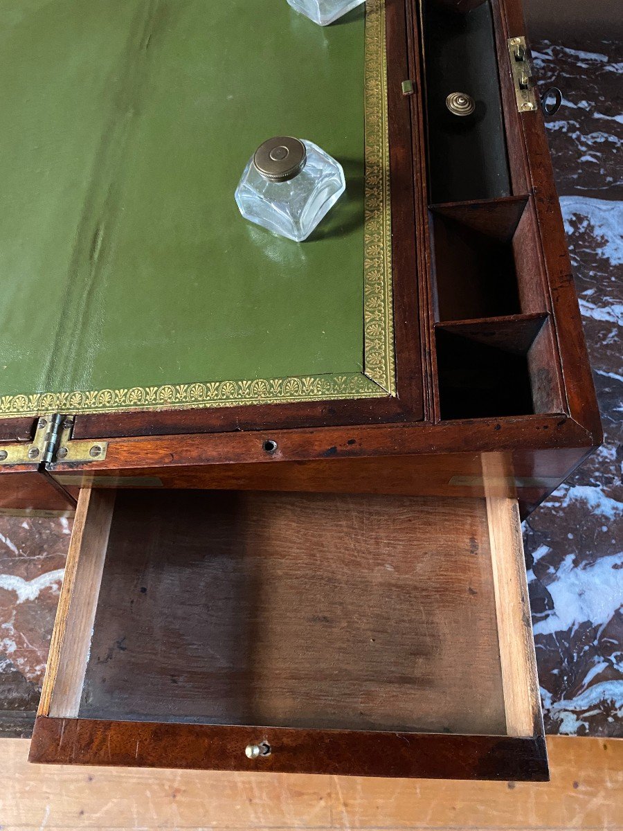 Nineteenth Century Mahogany Marine Writing Case-photo-3