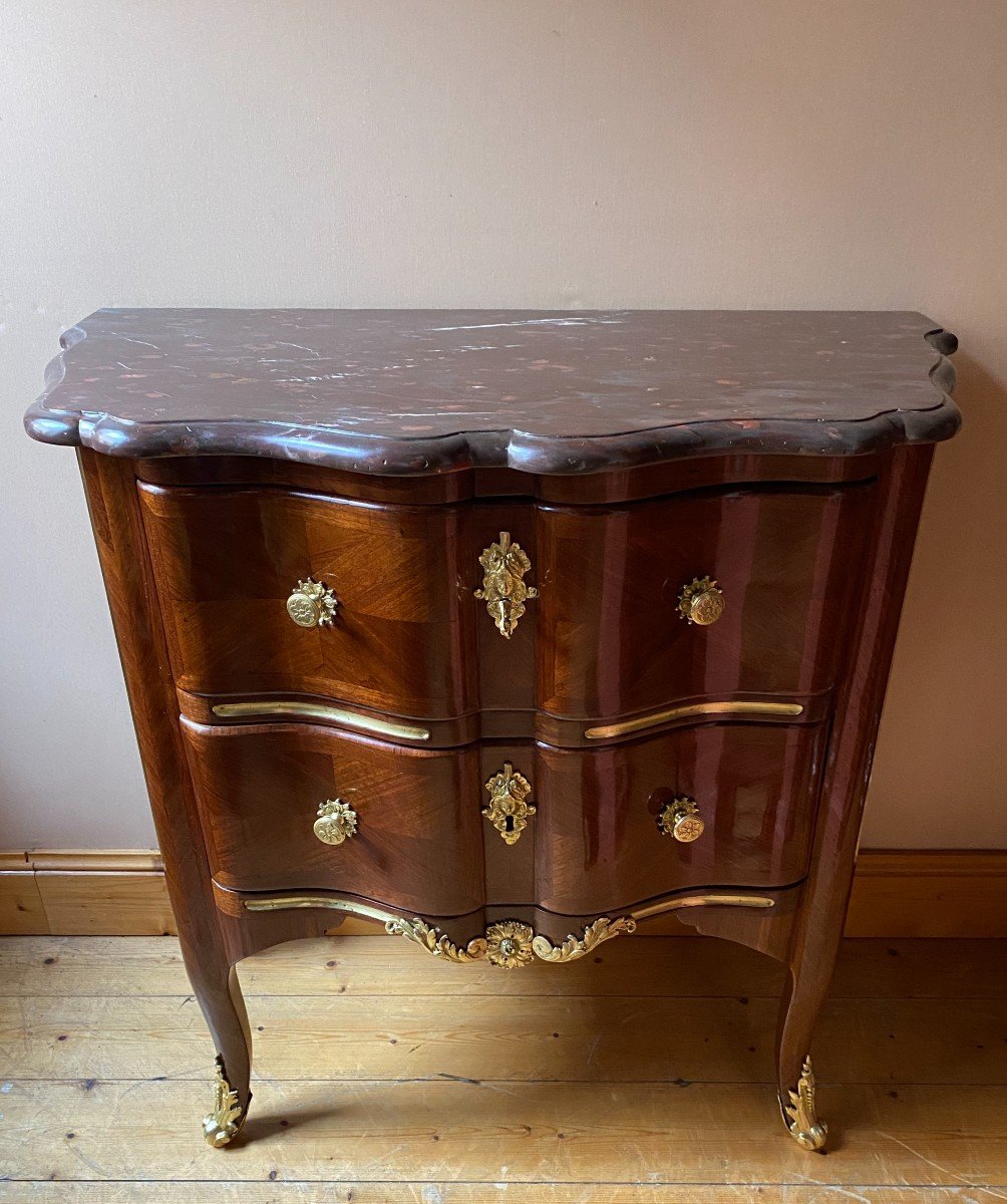Rare Regency Commode In Amaranth Veneer, Early 18th Century
