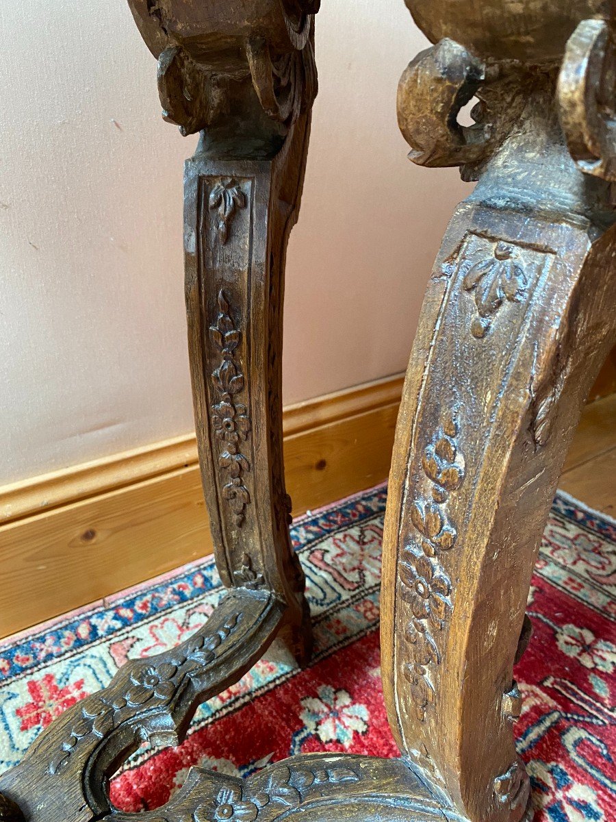Small Louis XIV Console In Oak, Late 17th Early 18th Century-photo-6