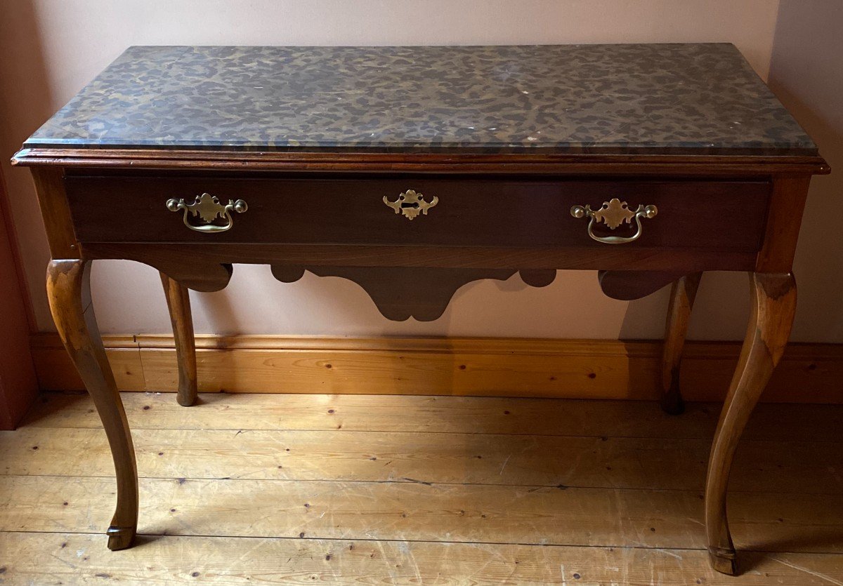 "port" Console In Mahogany And Guaiac Wood, Second Half Of The 18th Century