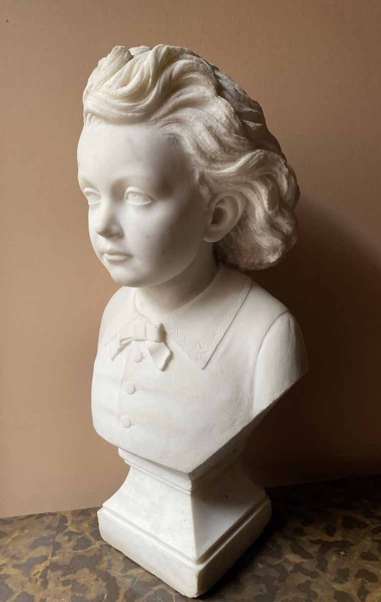  Jean Mathelin Buste De Jeune Garçon En Marbre XIXème Siècle-photo-2