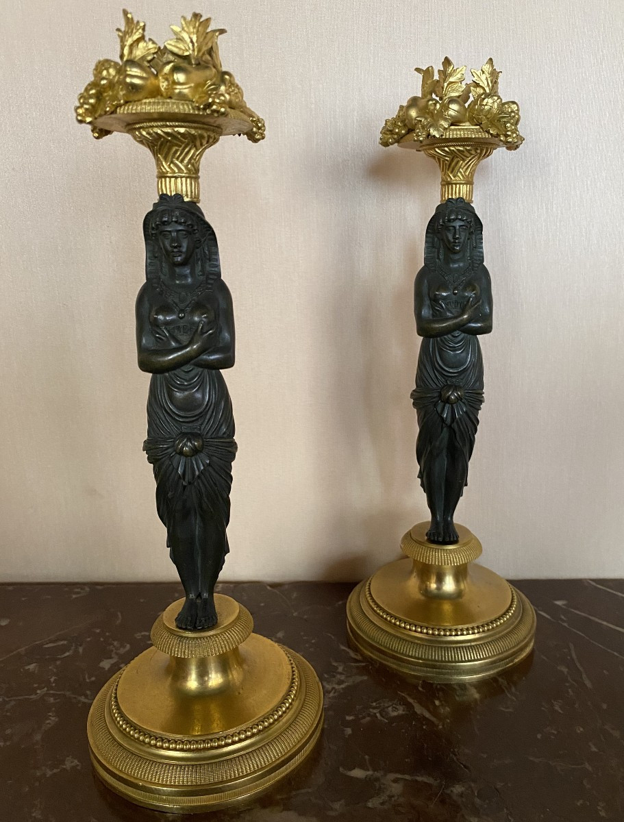 Pair Of Egyptian Torches.