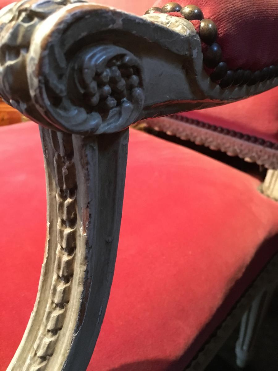 Pair Of Louis XVI Armchairs Stamped I Avisse-photo-1