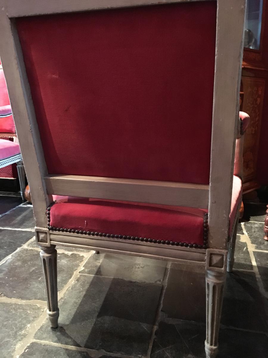 Pair Of Louis XVI Armchairs Stamped I Avisse-photo-3
