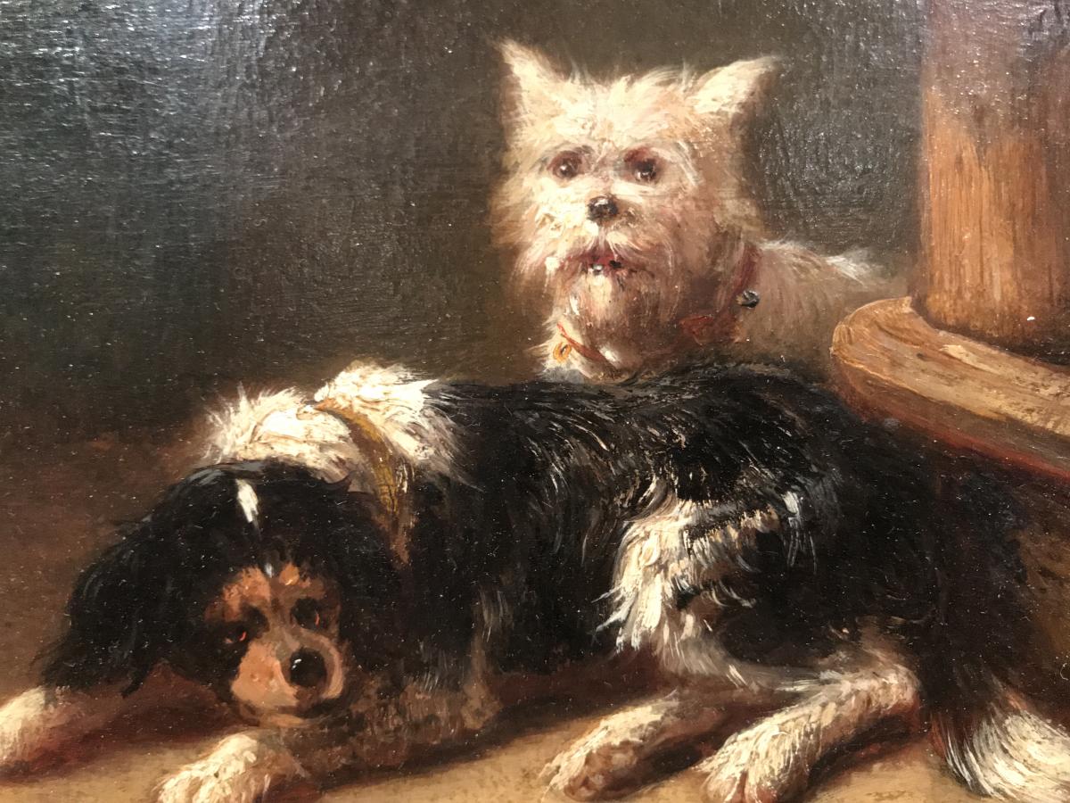 Tableau :Chiens au pied de l'escalier-photo-2