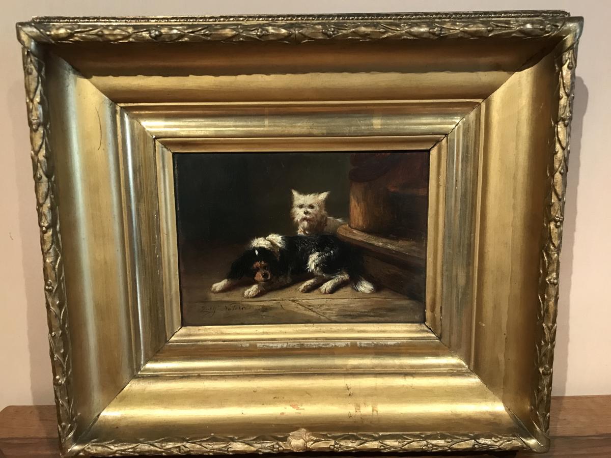 Tableau :Chiens au pied de l'escalier-photo-2