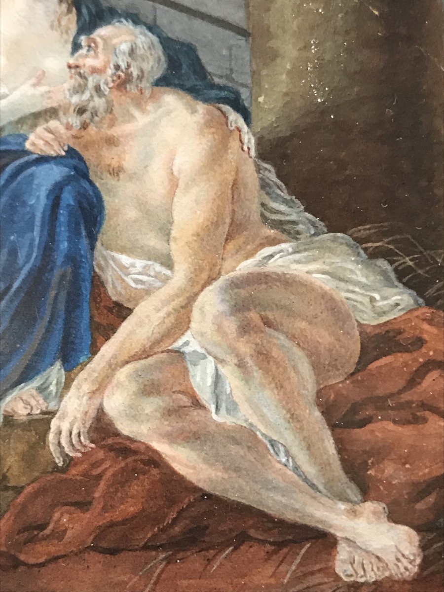 Gouache Sur Papier Fin Du XVIIIème Siècle-photo-3