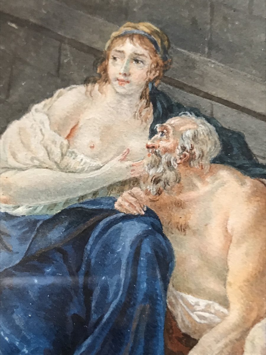 Gouache Sur Papier Fin Du XVIIIème Siècle-photo-4