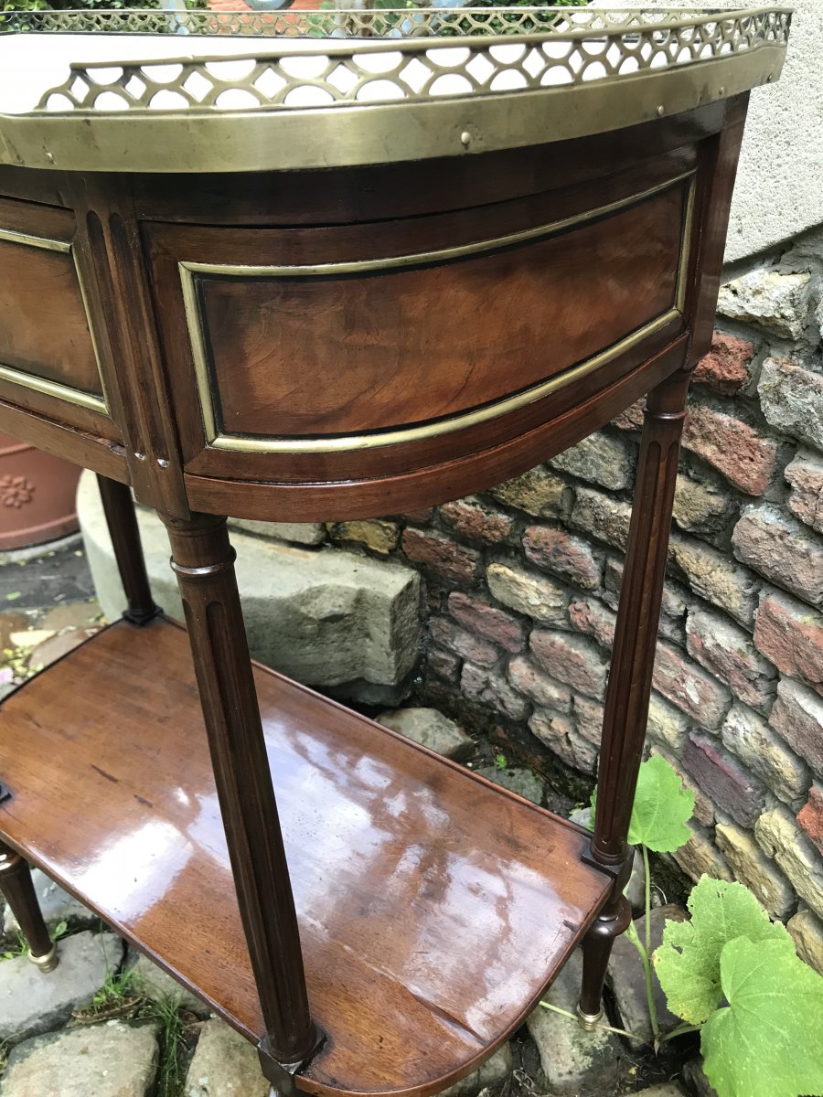 Console De Forme Arrondie En Acajou époque Louis XVI-photo-2