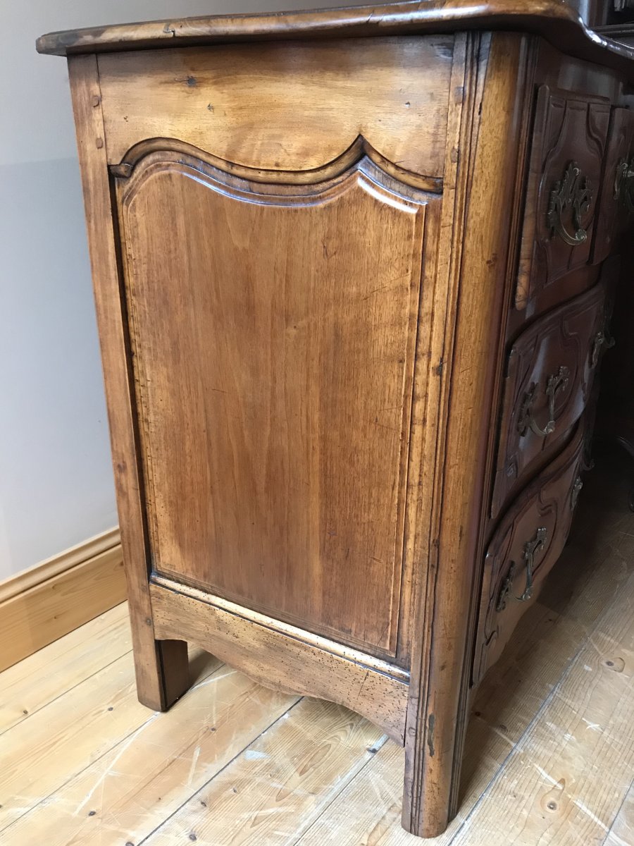 Commode Parisienne d'époque XVIIIème En Noyer-photo-2