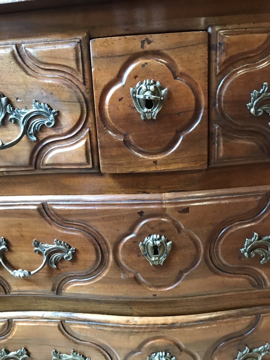 Commode Parisienne d'époque XVIIIème En Noyer-photo-3