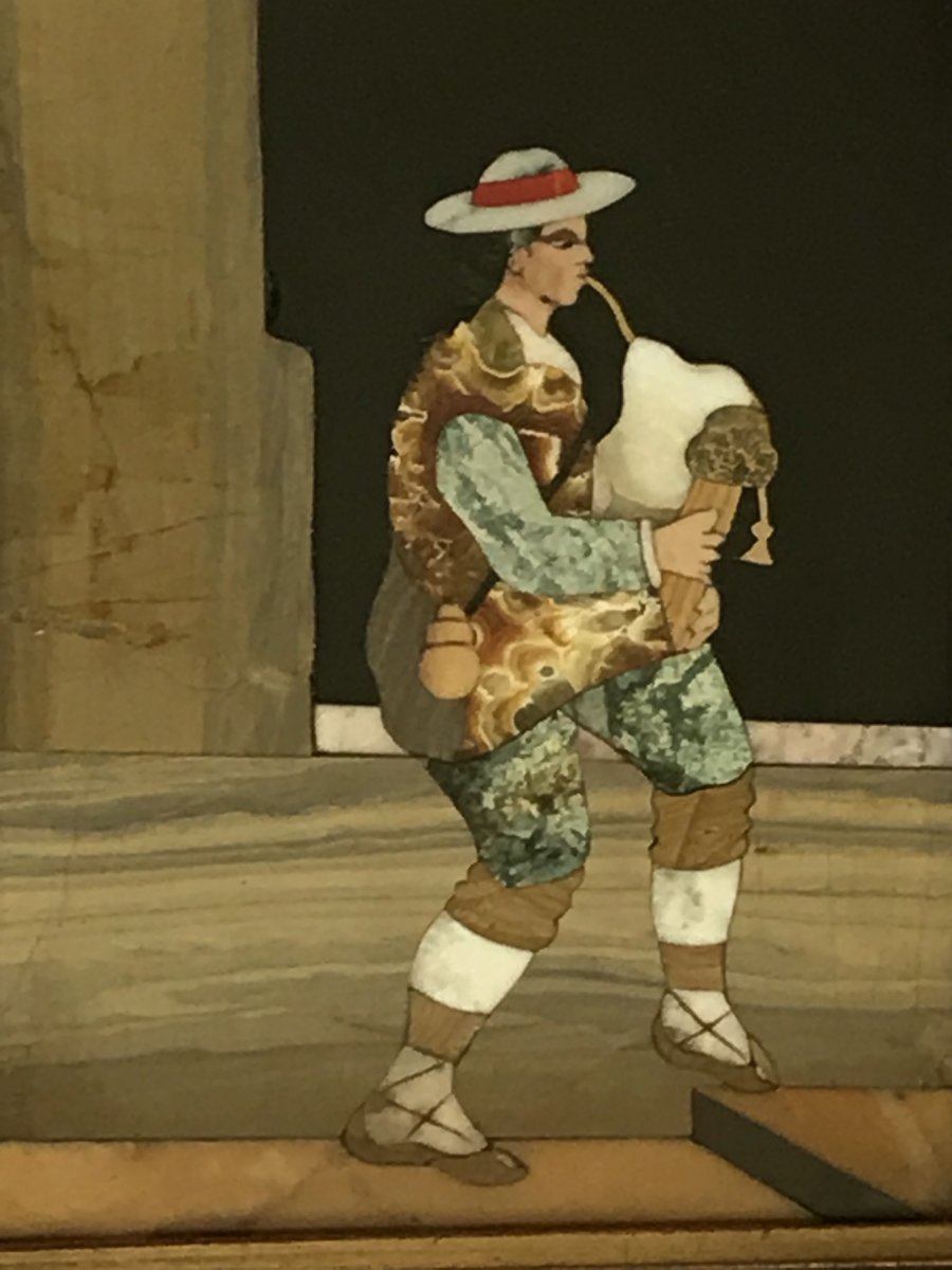 Musicien, Marqueterie De Marbre Fin XIXème-photo-2