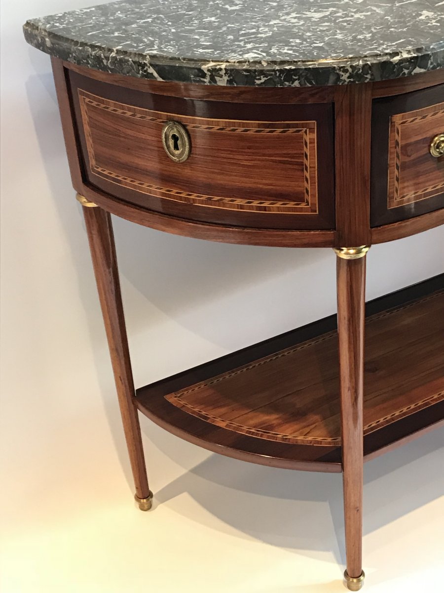 Console De Forme Demi-lune d'époque Louis XVI-photo-2