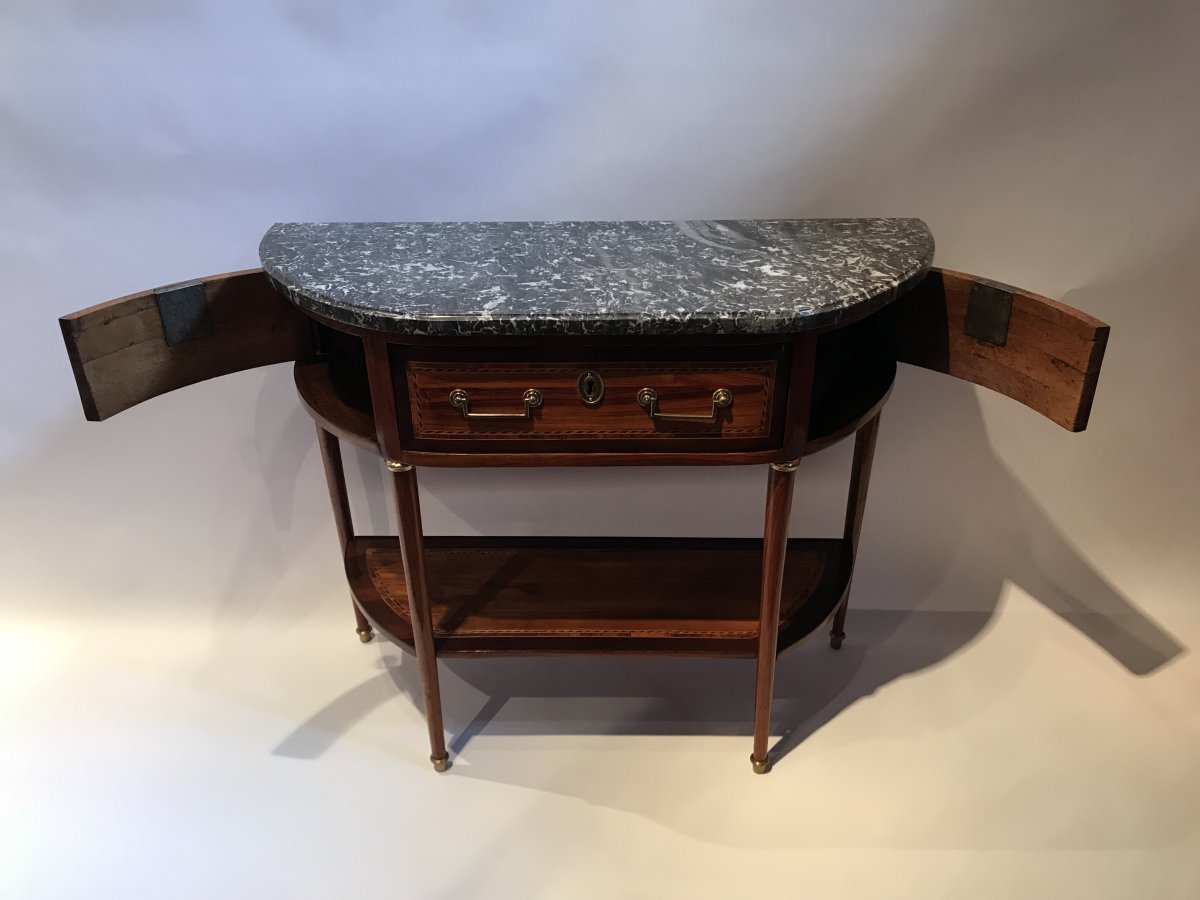 Console De Forme Demi-lune d'époque Louis XVI-photo-3